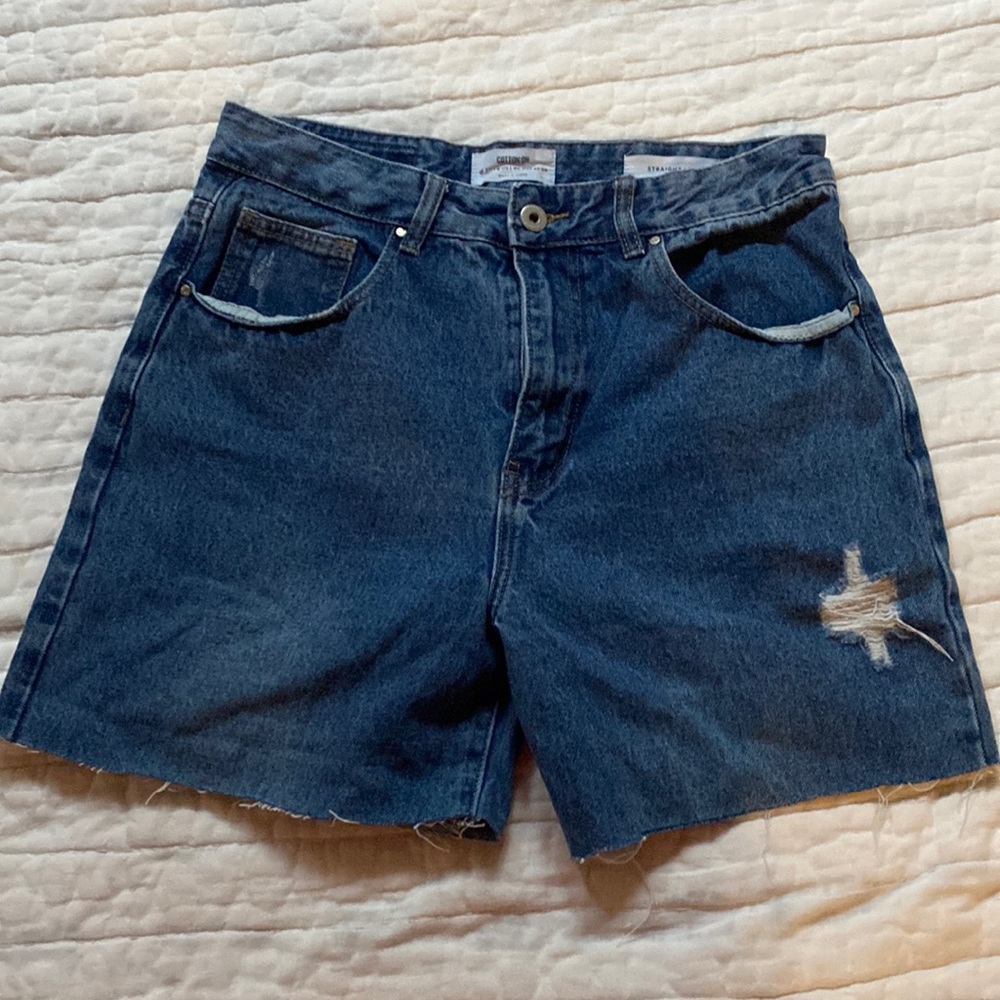 Cotten on dark wash shorts